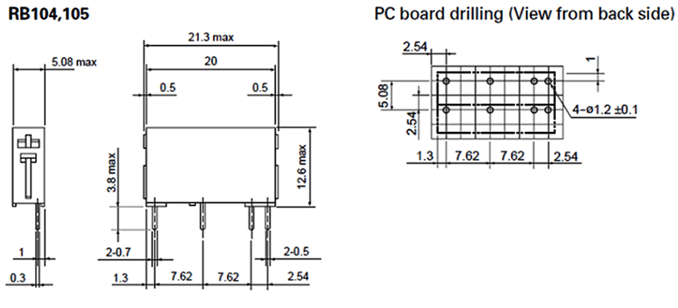 Dimensions RB系列RB104，105